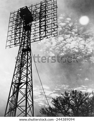 Antenna tower from which the first radar signal aimed at the moon was received back, two and a half seconds after it was sent.