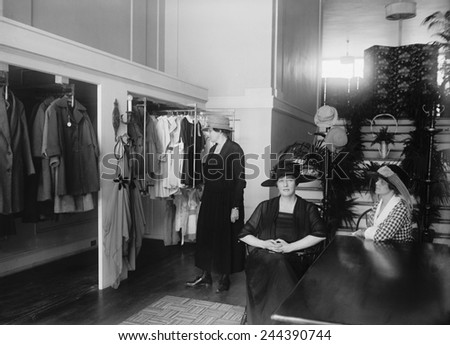 Mrs. Joseph Leiter's modest dress shop in Washington D.C. had to compete with increasingly numerous department stores and mass produced clothing brands. September 29 1921.