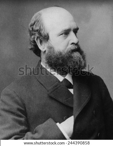 Henry George 1839 -1897 writer politician and political economist author of PROGRESS AND POVERTY 1879 . In his unsuccessful political campaigns he was supported by labor and socialists. Ca. 1890.