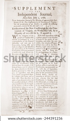 Headlines of Virginia\'s ratification of the Constitution. Virginia was the finally ratified the Constitution on July 2 1788. Virginia was the 10th of the 13 states to ratify the Constitution.