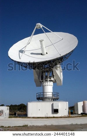 50-foot dish antenna at Kennedy Space Center in 2006, is a radar antenna used to track space vehicles and rockets.