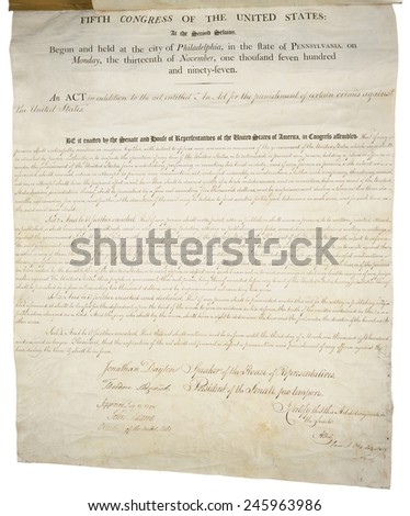 Alien and Sedition Acts of 1798. Handwritten document dated July 6 1798. Page 2 of 2.