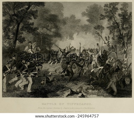 The Battle of Tippecanoe was fought on November 7 1811 in Indiana Territory. Gov. William Henry Harrison commanded the victorious US forces against Tecumseh\'s American Indian confederation.