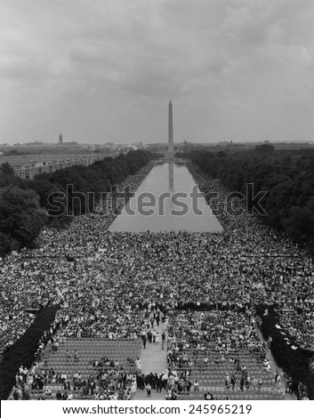 1963 March on Washington. A view of over 200,000 marchers along the Capitol mall. Aug. 28, 1963