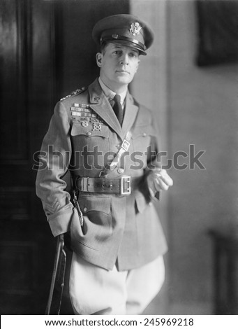 General Douglas MacArthur. During WWI he was promoted from major to colonel in 1917. In U.S. fighting on the Western Front he rose to the rank of brigadier general.