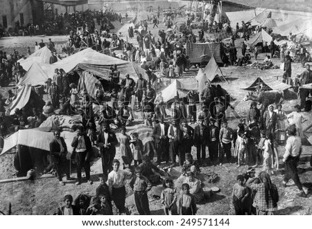 Armenian families in a refugee camp in Dec. 1920. After WW1 was over, the Turks, Russians and Armenians were still fighting, displacing many Armenians.