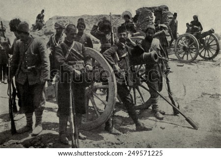 Turkish cannons captured by the Armenians of Van in April 1915. The fighting lasted from April 19 to May 17, 1915, when the Ottoman army retreated as Russian forces approached the city.
