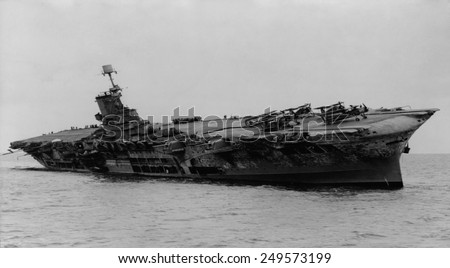 H.M.S. Ark Royal was hit by torpedoes from German submarine, U-81. She was ferrying supplies to Malta in the Mediterranean when attacked on November 13, 1941.