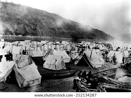 Chee-Chacos Camping Ground, Dawson City, Canada, July 4,1898.