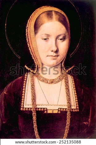 Queen Katherine of Aragon (1485-1536), first wife of King Henry VIII (1491-1547). Painting by Michael Sittow.