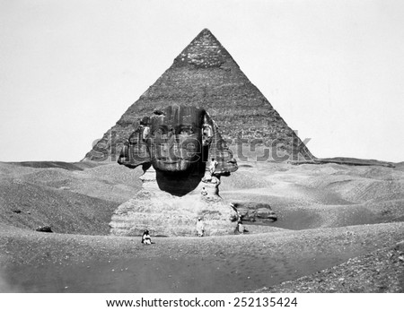 The Pyramid of Cheops and the Sphinx, photograph by Antoine Beato ca. 1880