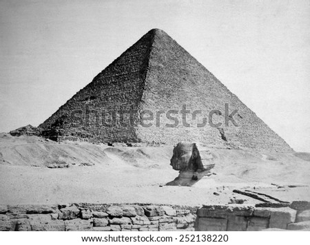 The Pyramid of Cheops and the Sphinx, photograph by Antoine Beato ca. 1880