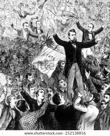 James G. Blaine, presidential candidate from Maine is cheered at the Republican convention that nominated James A. Garfield, 1880