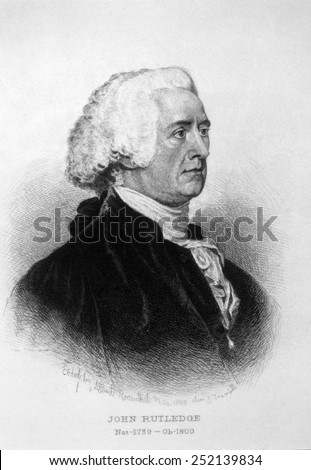 John Rutledge (1739-1800), 2nd Chief Justice of the U.S. Supreme Court (1795), engraving 1889