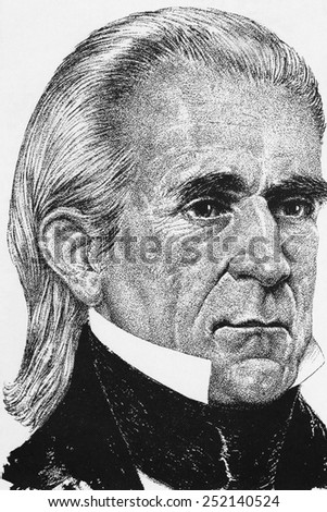 US Presidents. US President James K. Polk.