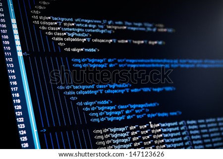 Program code on a monitor Program code on a monitor