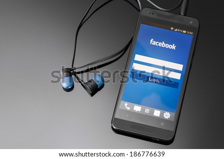 BELCHATOW POLAND APRIL 06 2014 Facebook application on smart phone screen BELCHATOW POLAND APRIL 06 2014 Facebook application on smart phone screen
