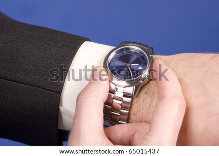 Hand ready to stop chronograph in a modern watch.