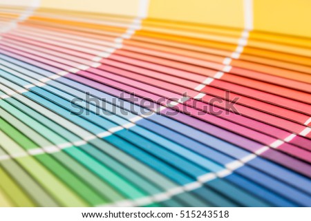 Colour swatches book. Rainbow sample colors catalogue.
