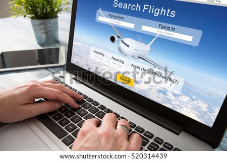 booking flight travel traveler search ticket reservation holiday air book research plan job space technology startup service professional now marketing equipment concept - stock image