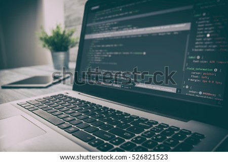 developer development web code tech coding program programming html screen script internet profession dictionary communication occupation identity concept - stock image