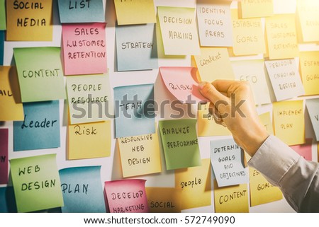 brainstorming brainstorm strategy workshop business note notes stickyconcept - stock image