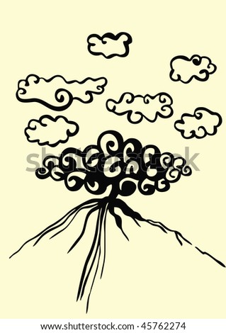 Asian Silhouette Tree Stock Vector Illustration 45762274 : Shutterstock