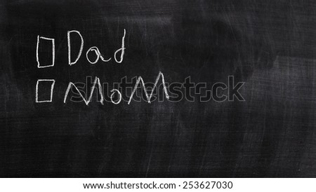 Black chalkboard writing check box 