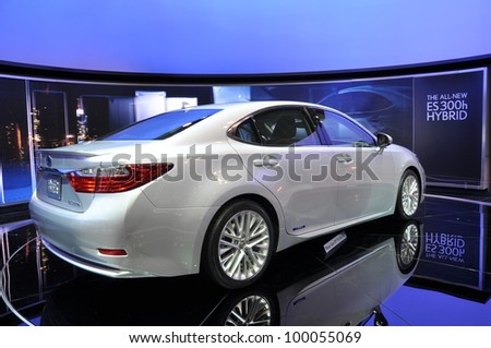 NEW YORK - APRIL 11: The all-new Lexus ES300h Hybrid at the 2012 New York International Auto Show running from April 6-15, 2012 in New York, NY.
