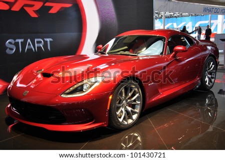 NEW YORK - APRIL 11: The new Dodge Viper SRT at the 2012 New York International Auto Show running from April 6-15, 2012 in New York, NY.