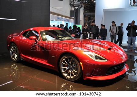 NEW YORK - APRIL 11: The new Dodge Viper SRT at the 2012 New York International Auto Show running from April 6-15, 2012 in New York, NY.