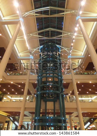 DUBAI, UAE - DECEMBER 25: BurJuman shopping mall in Dubai, UAE as seen on December 25, 2012. It was the second major shopping mall to be opened in Dubai, after Al Ghurair City.