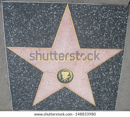 HOLLYWOOD - JULY 11: Ben Johnson\'s star on Hollywood Walk of Fame on July 11, 2013 in Hollywood, California. This star is located on Hollywood Blvd. and is one of 2400 celebrity stars.