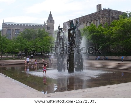 Princeton, New Jersey - June 16: Fountain Of Freedom At Woodrow Wilson School Of Public &Amp; International Affairs In Princeton, On June 16, 2013. It Is One Of The Largest Bronze Castings In The Usa.