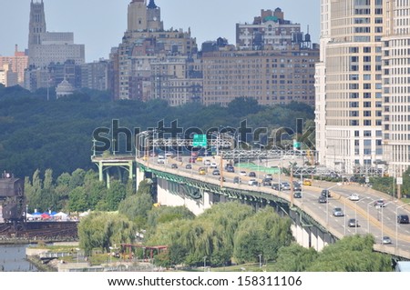 NEW YORK CITY - SEPTEMBER 8: View of Henry Hudson Highway (West Side) in Manhattan, as seen on September 8, 2013. New York is the largest city by population in the US..