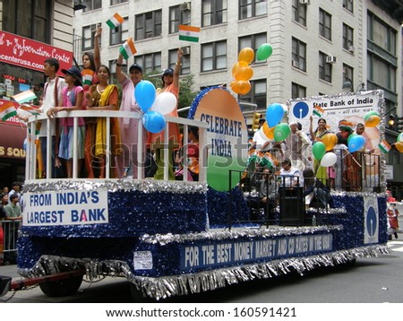 NEW YORK - AUGUST 19: India's 60th Independence Day in New York, as seen on August 19, 2007. It was organised in Manhattan by the Federation of Indian Associations (FIA).