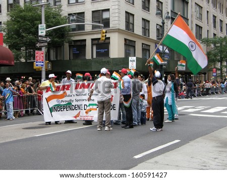 NEW YORK - AUGUST 19: India\'s 60th Independence Day in New York, as seen on August 19, 2007. It was organised in Manhattan by the Federation of Indian Associations (FIA).