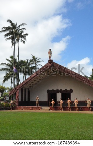 OAHU, HAWAII - DEC 26: Performance at Polynesian Cultural Center in Oahu, Hawaii, as seen on December 26, 2012. The center is owned by the The Church of Jesus Christ of Latter-day Saints (LDS Church).