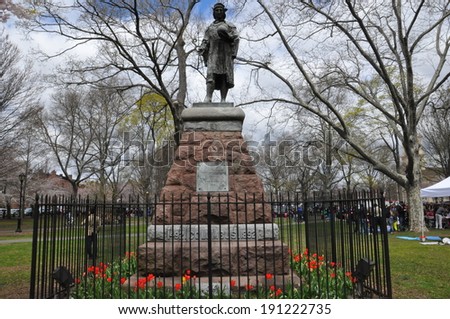 Christopher Columbus Statue at Wooster Square in New Haven, Connecticut