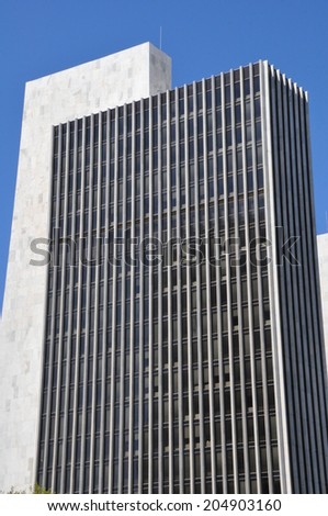 ALBANY, NEW YORK - MAY 11: Empire State Plaza in Albany, New York, on May 11, 2014.  It houses several departments of New York State administration and is integrated with New York State Capitol.