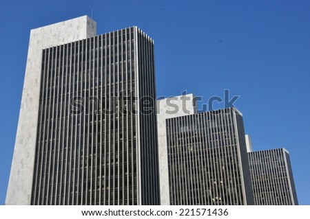 ALBANY, NEW YORK - MAY 11: Empire State Plaza in Albany, New York, on May 11, 2014. It houses several departments of New York State administration and is integrated with New York State Capitol.