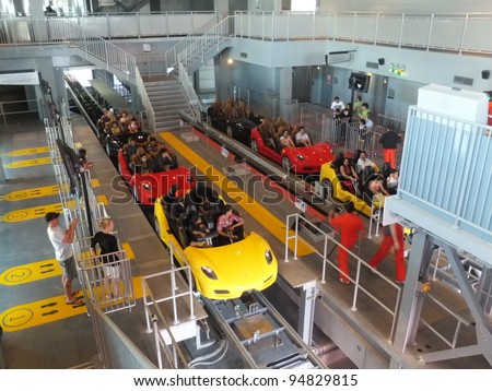 Ferrari on Abu Dhabi  Uae   Dec 22  Roller Coaster At Ferrari World On Yas Island