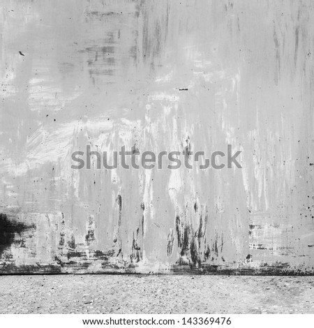Old metallic wall and floor. Aged wall background.