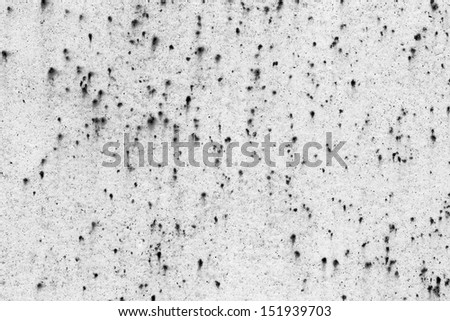 White background with black points.  Painted iron old wall.