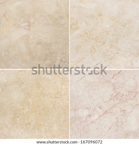 Four different texture of a light natural marble. (high.res.) See You please more marble, granite and other backgrounds in my portfolio.