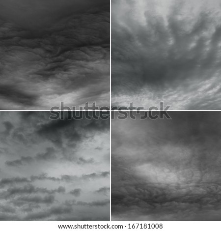 Stormy sky (high.res.) Four different images of sky.