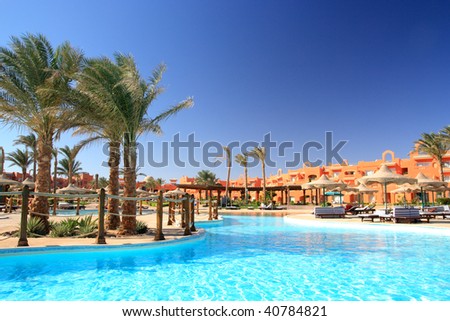 Tropical hotel, Egypt, Sharm al-Sheikh. ISO 100, RAW>TIFF>JPEG 1, polarized filter