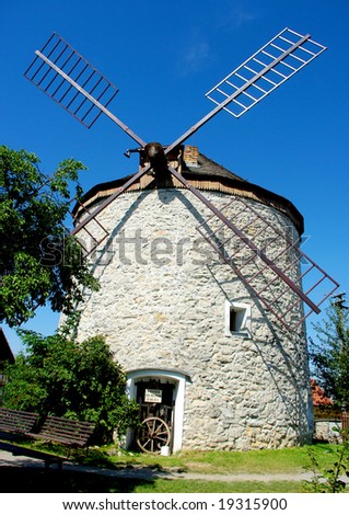 Windmill in village Rudice in Czech Republic, South Moravia.