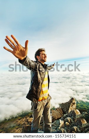 man on a mountain