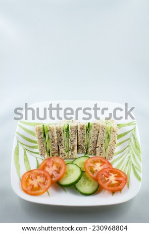 Cucumber sandwich with tomatos